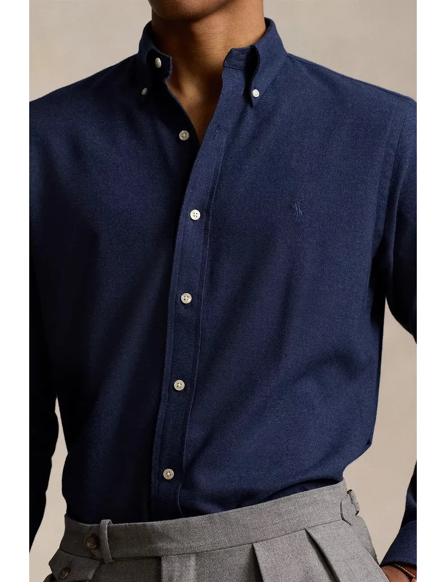 Polo Ralph Lauren overhemd navy flanel normale fit