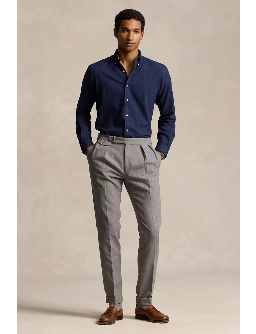 Polo Ralph Lauren overhemd navy flanel normale fit