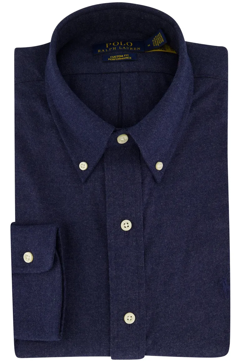 Polo Ralph Lauren overhemd donkerblauw flanel