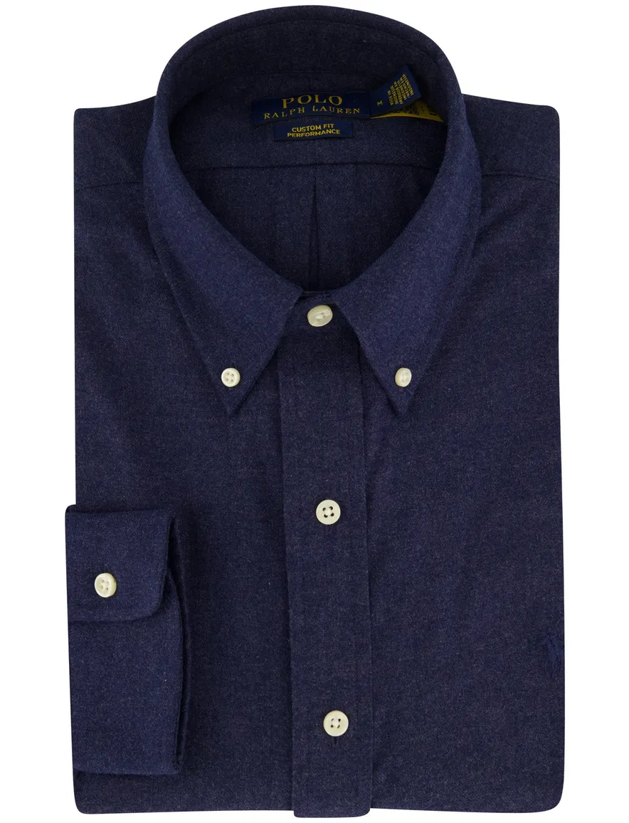 Polo Ralph Lauren overhemd navy flanel normale fit