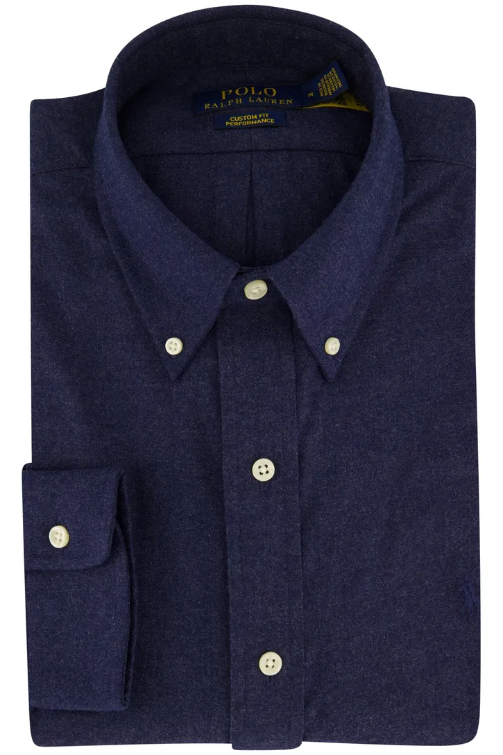 Wijde fit Polo Ralph Lauren overhemd donkerblauw flanel