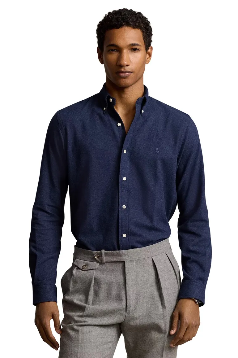 Polo Ralph Lauren overhemd navy flanel normale fit
