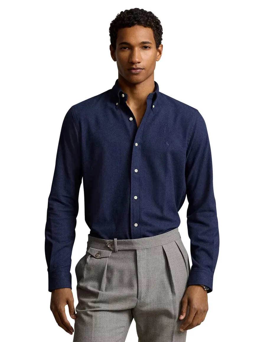 Polo Ralph Lauren overhemd navy flanel normale fit