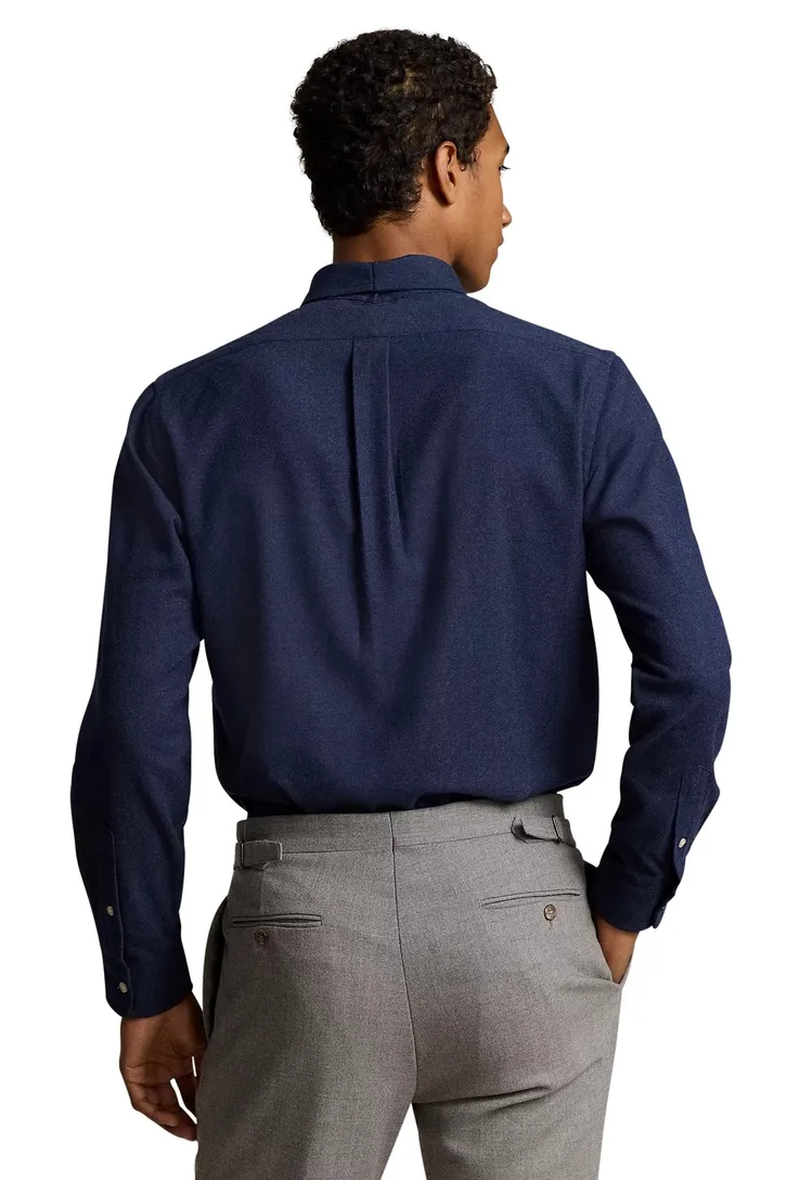 Wijde fit Polo Ralph Lauren overhemd donkerblauw flanel