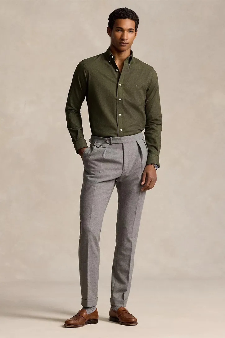 Polo Ralph Lauren overhemd groen flanel normale fit