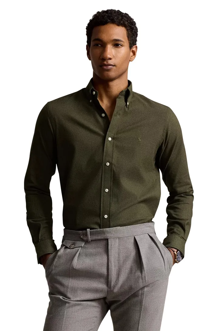 Polo Ralph Lauren overhemd groen flanel normale fit