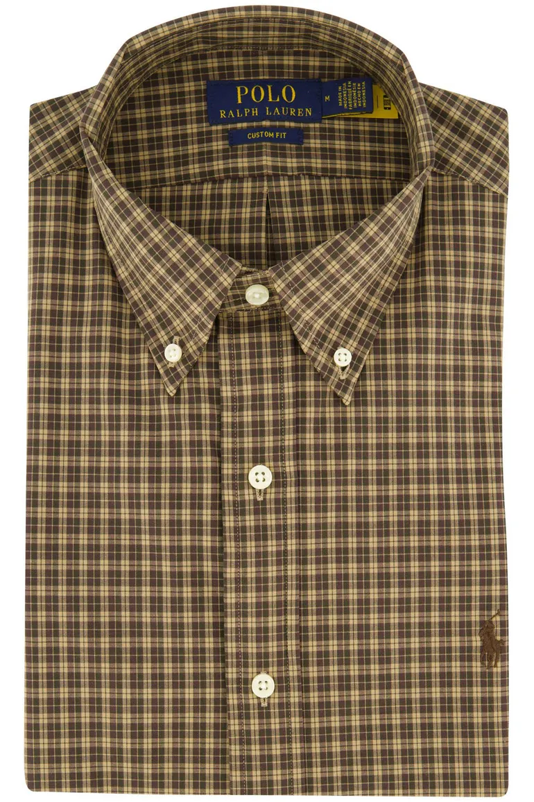 Polo Ralph Lauren casual overhemd normale fit bruin geruit