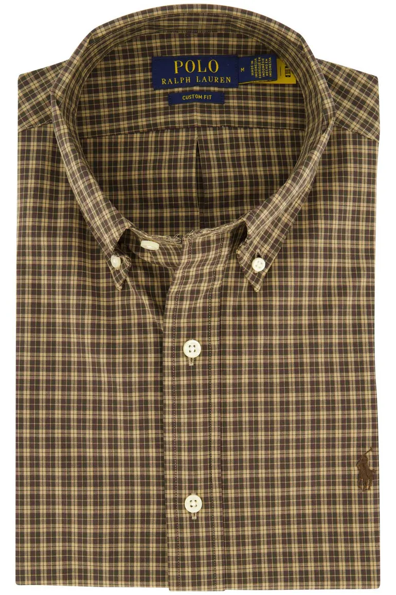 Polo Ralph Lauren casual overhemd normale fit bruin geruit