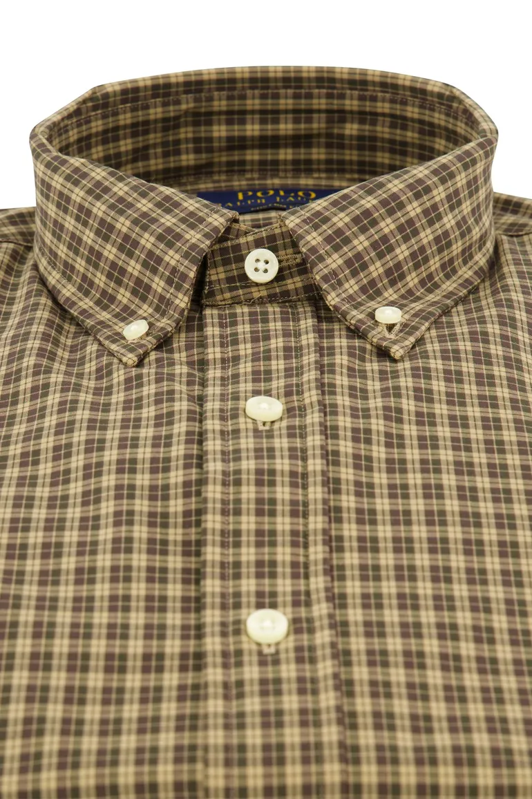 Polo Ralph Lauren casual overhemd normale fit bruin geruit