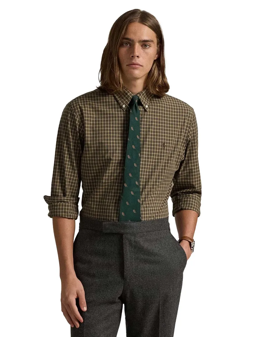 Polo Ralph Lauren casual overhemd normale fit bruin geruit
