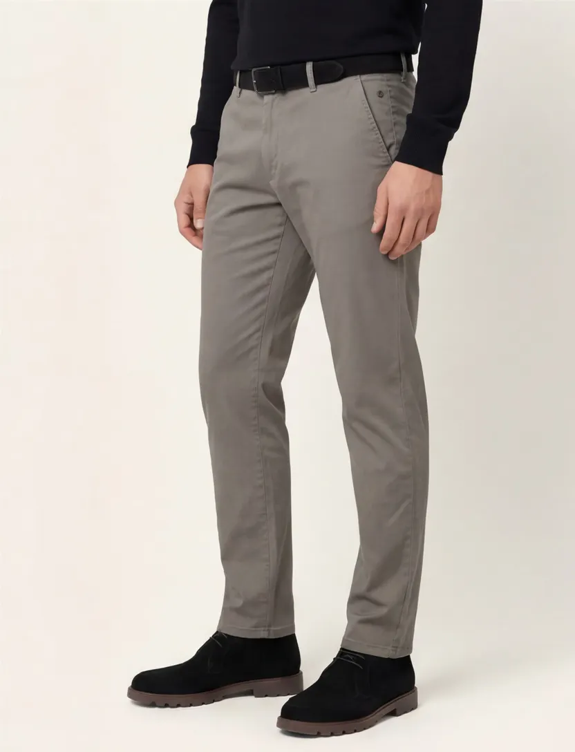 Meyer Pantalon katoen bruin oslo perfect fit