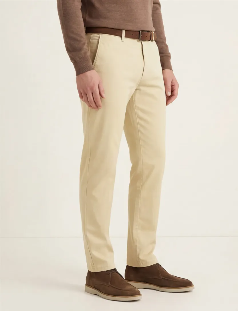 Meyer pantalon geel katoen effen