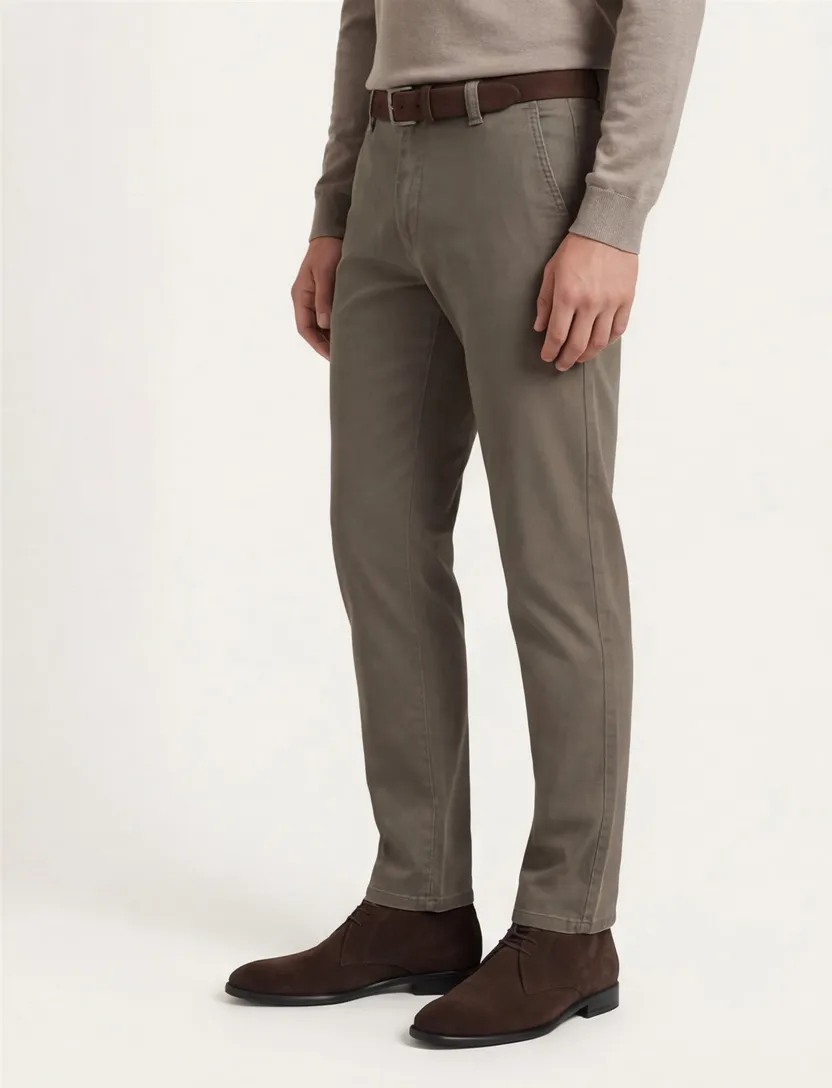 katoenen broek Meyer Rio bruin