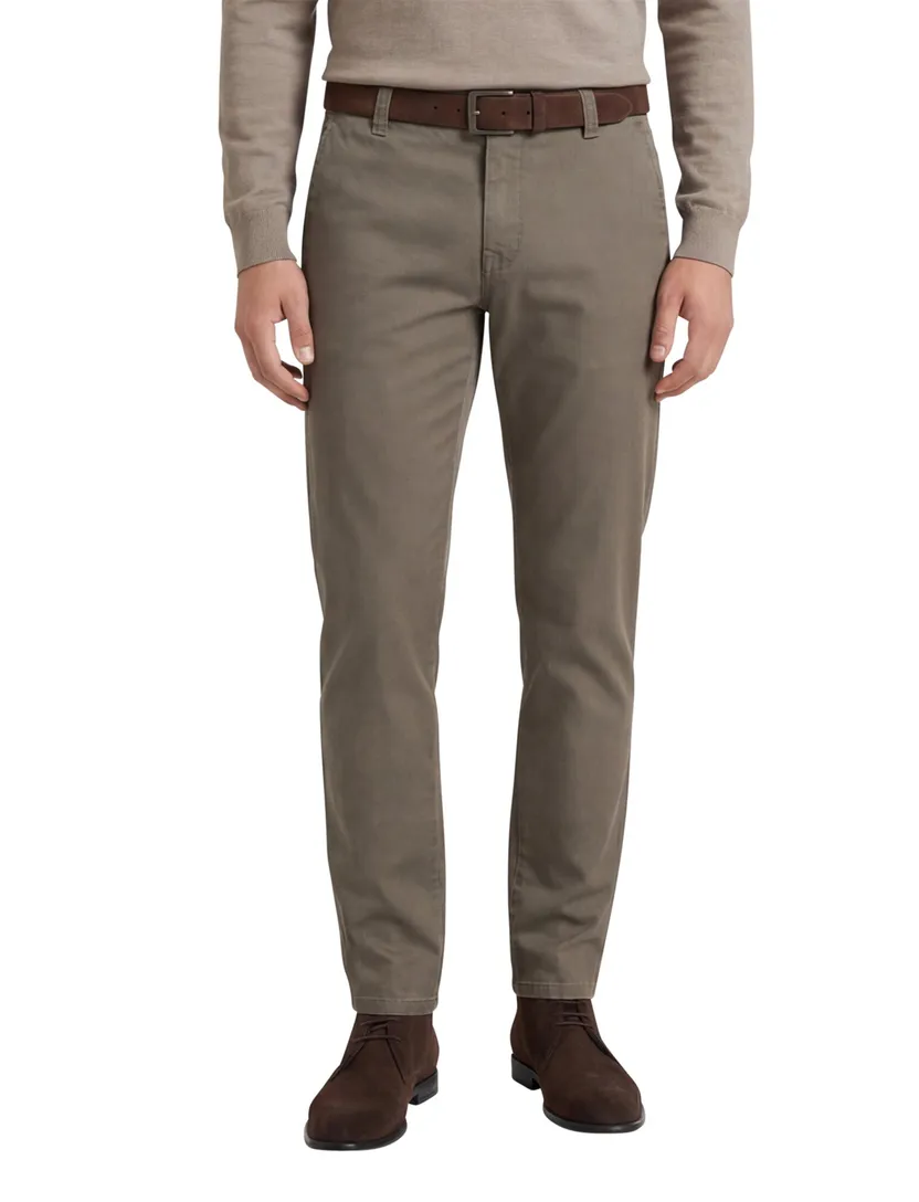 katoenen broek Meyer Rio bruin