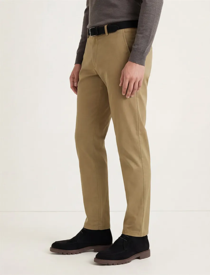 Meyer Pantalon katoen bruin modern fit