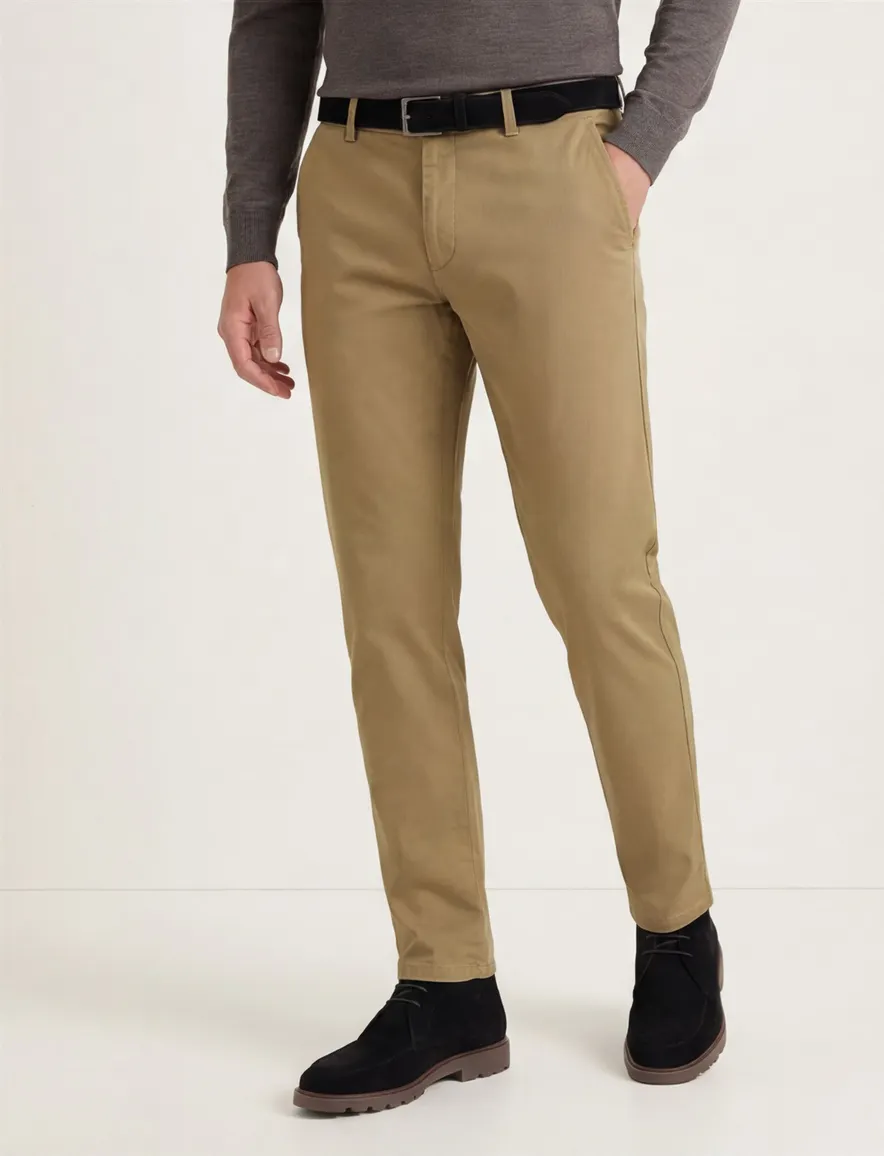 Meyer Pantalon katoen bruin modern fit
