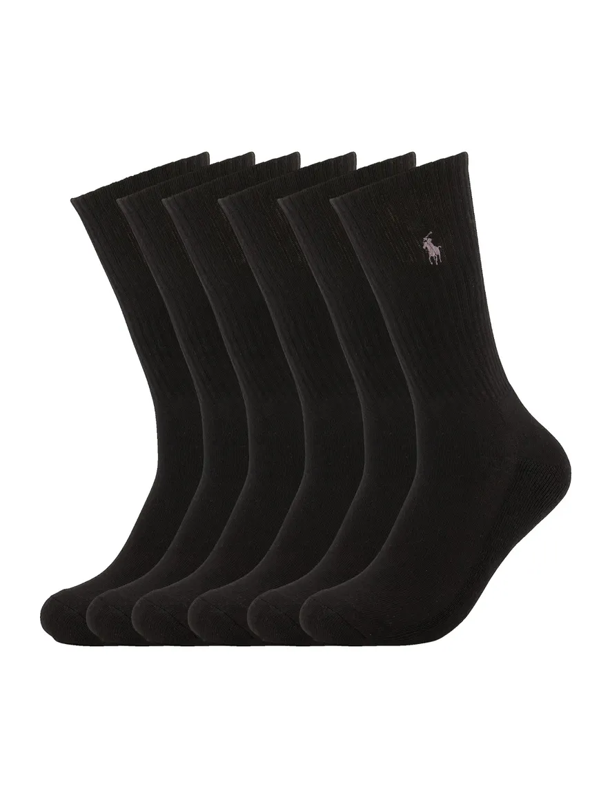 Polo Ralph Lauren sokken zwart effen katoen 3-pack