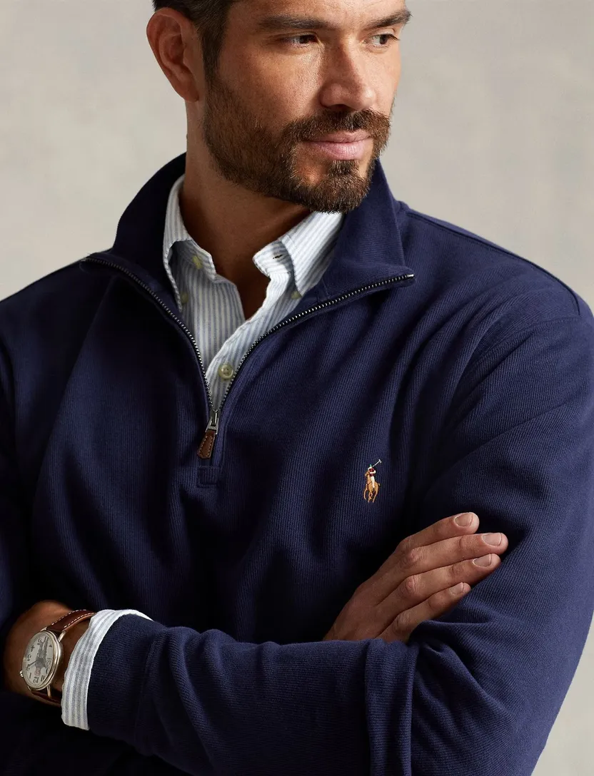 Polo Ralph Lauren half zip trui donkerblauw Big & Tall