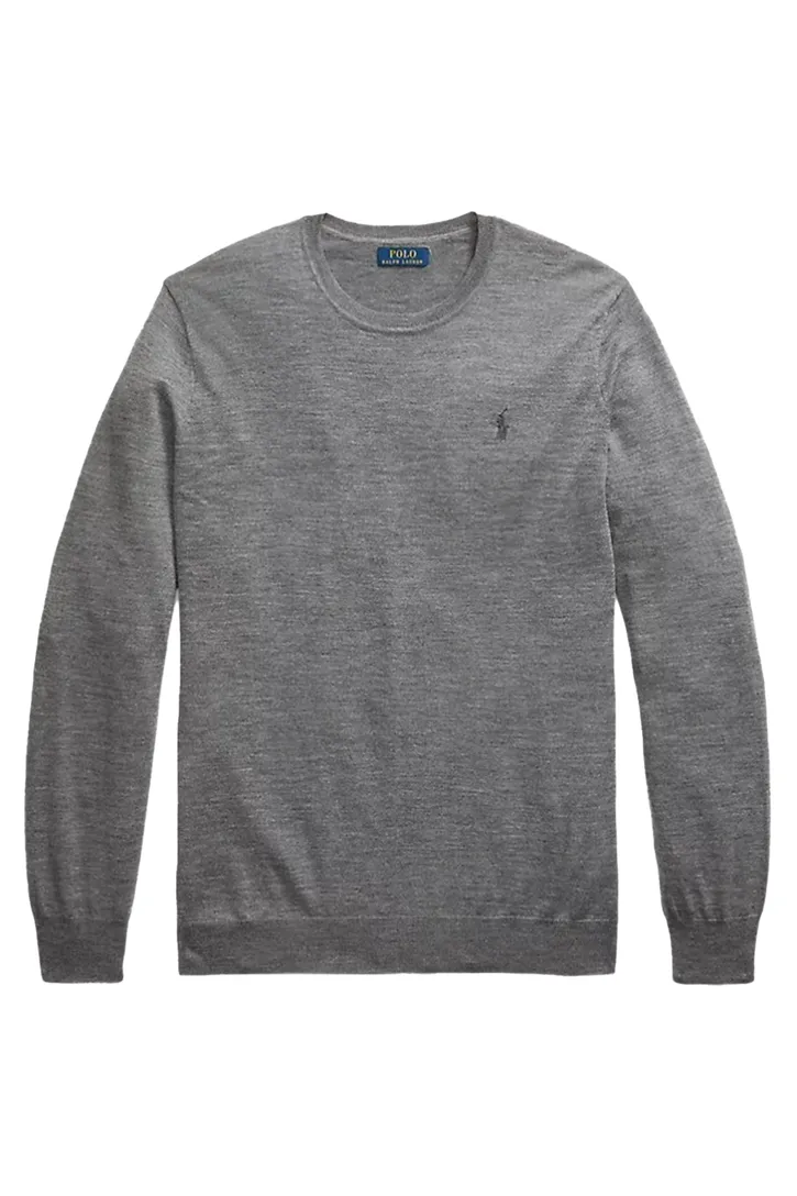 trui Polo Ralph Lauren antraciet merinowol Big & Tall