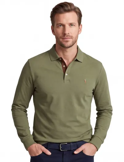 Polo Ralph Lauren katoenen Polo Ralph Lauren polo groen effen Big & Tall