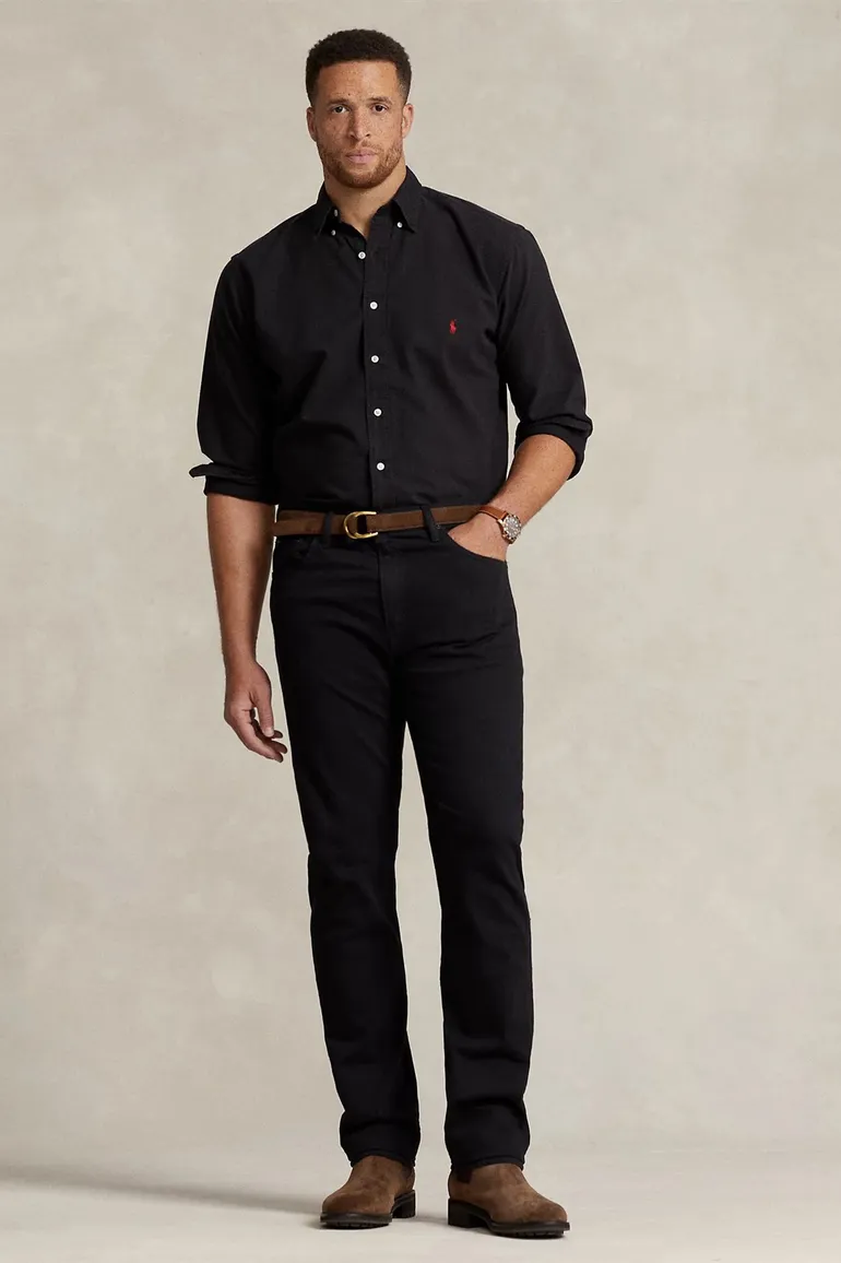 Polo Ralph Lauren overhemd Big & Tall zwart wijde fit