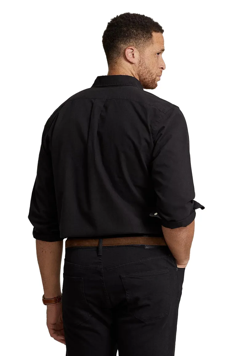 Polo Ralph Lauren overhemd Big & Tall zwart wijde fit