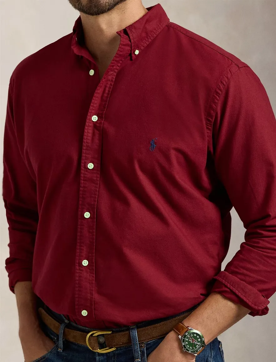 Polo Ralph Lauren overhemd bordeaux Big & Tall