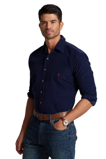 Polo Ralph Lauren overhemd Polo Ralph Lauren donkerblauw corduroy Big & Tall