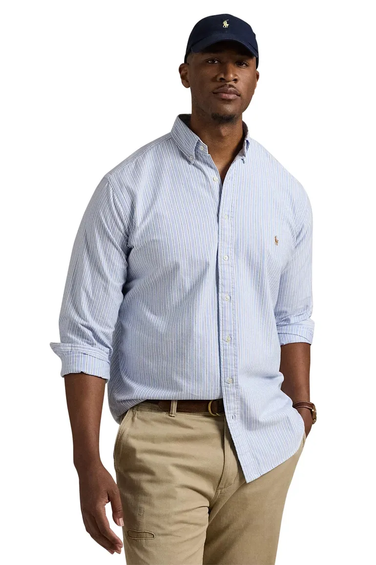 Polo Ralph Lauren overhemd gestreept blauw Big & Tall