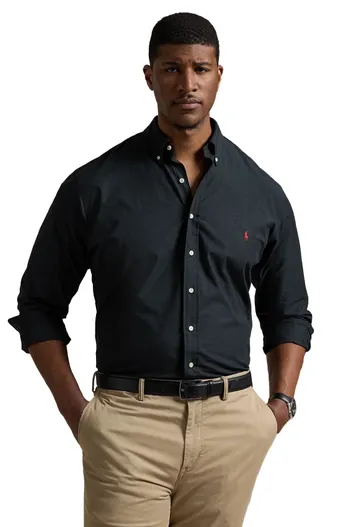 Polo Ralph Lauren Polo Ralph Lauren overhemd zwart Big & Tall wijde fit