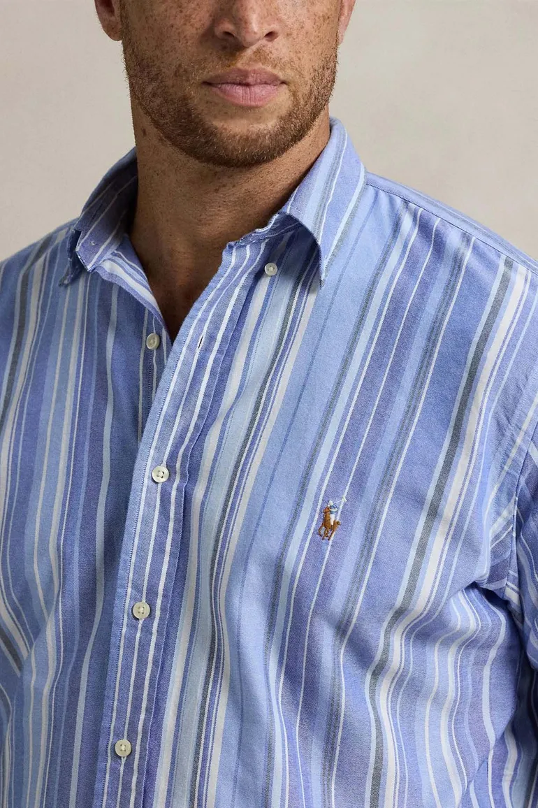 Big & Tall Polo Ralph Lauren overhemd blauw gestreept
