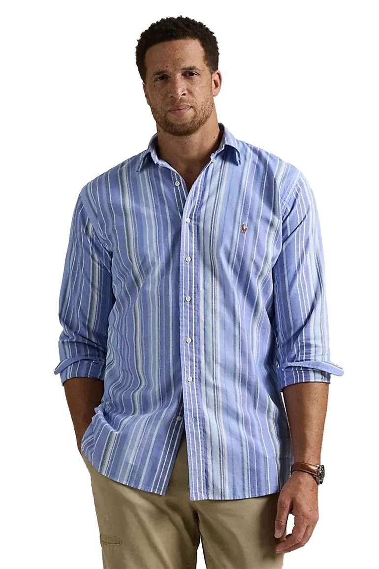 Big & Tall Polo Ralph Lauren overhemd blauw gestreept