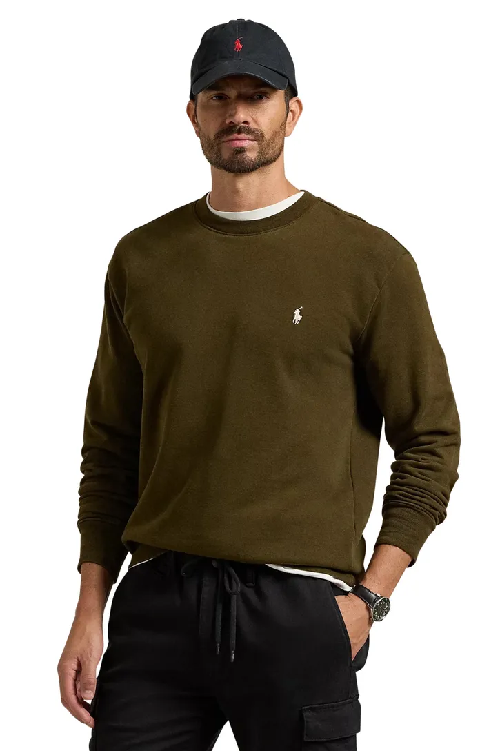 katoenen Ralph Lauren sweater donkergroen effen Big & Tall