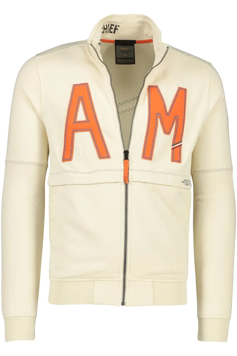 Sweatvest Aeronautica Militare creme opdruk