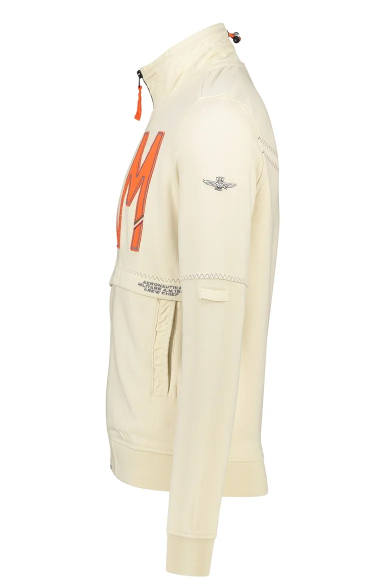 Sweatvest Aeronautica Militare creme opdruk
