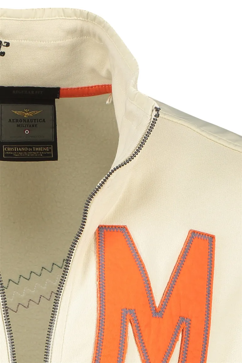 Sweatvest Aeronautica Militare creme opdruk
