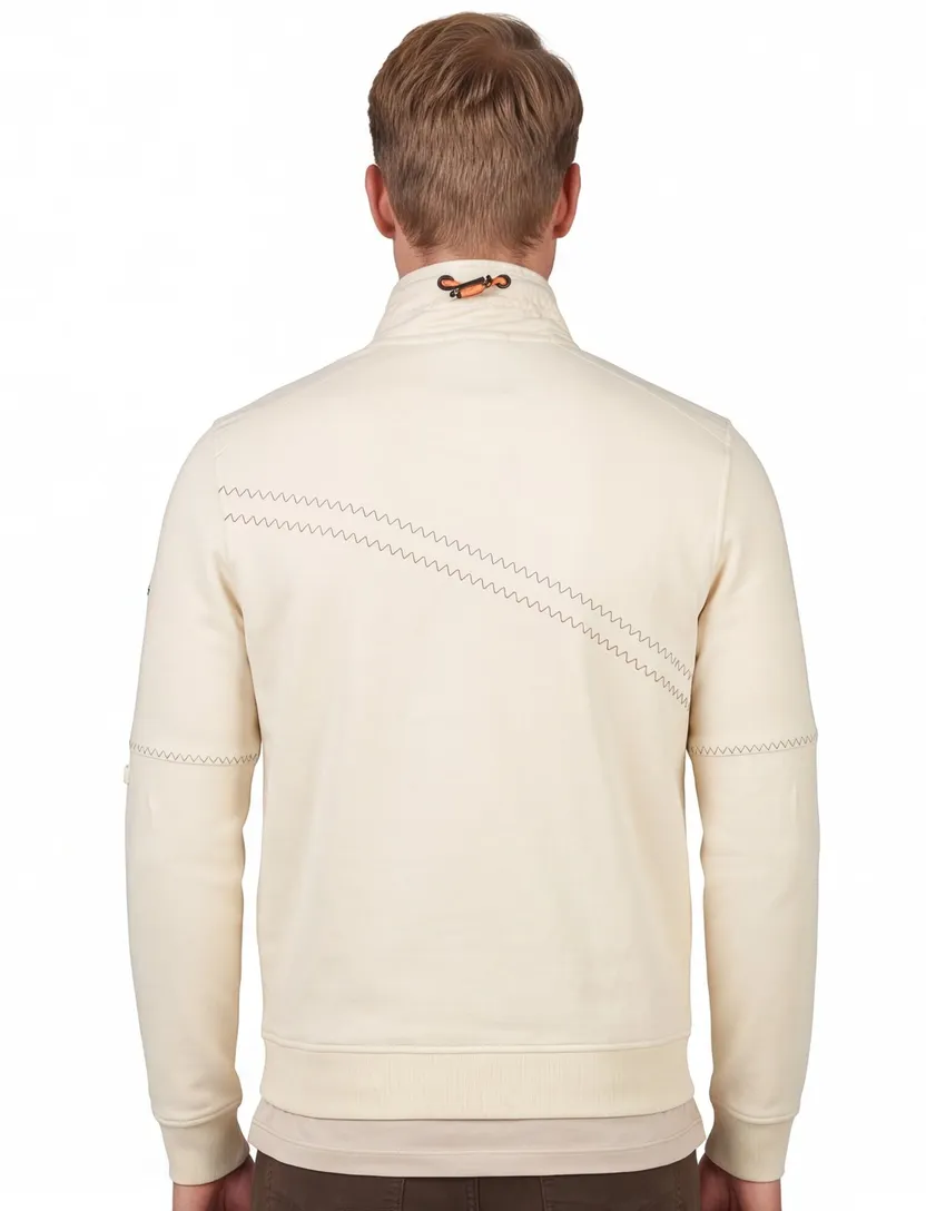 Aeronautica Militare crème opdruk katoen sweatvest rits