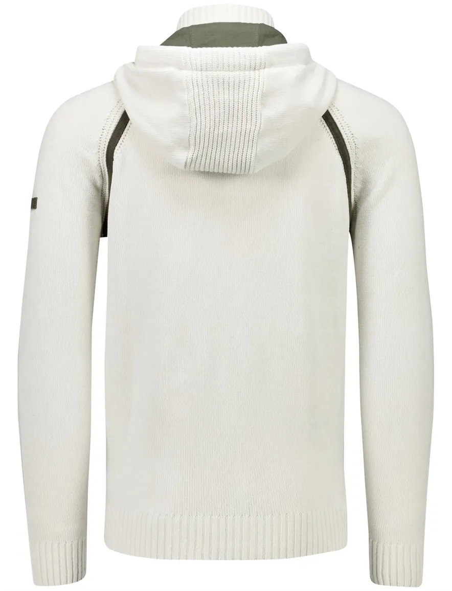 Aeronautica Militare hoodie effen wit gebreid slim fit