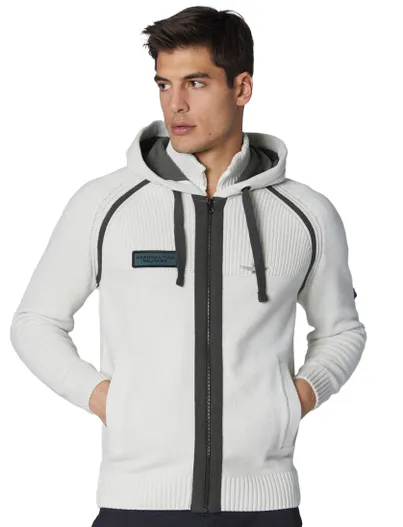 Aeronautica Militare Aeronautica Militare hoodie effen wit gebreid slim fit