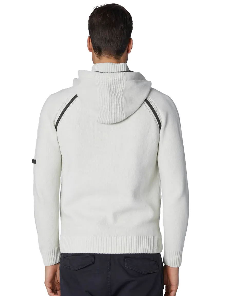 Aeronautica Militare hoodie effen wit gebreid slim fit