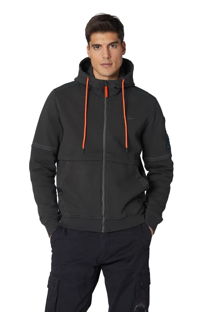 Paul & Shark vest antraciet effen outdoor rits