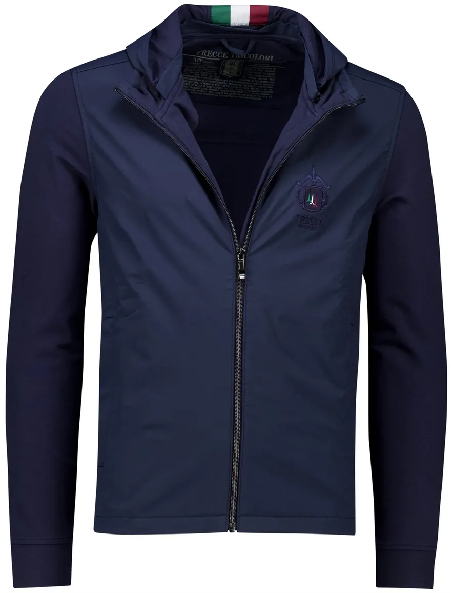Aeronautica Militare outdoorvest effen donkerblauw slim fit