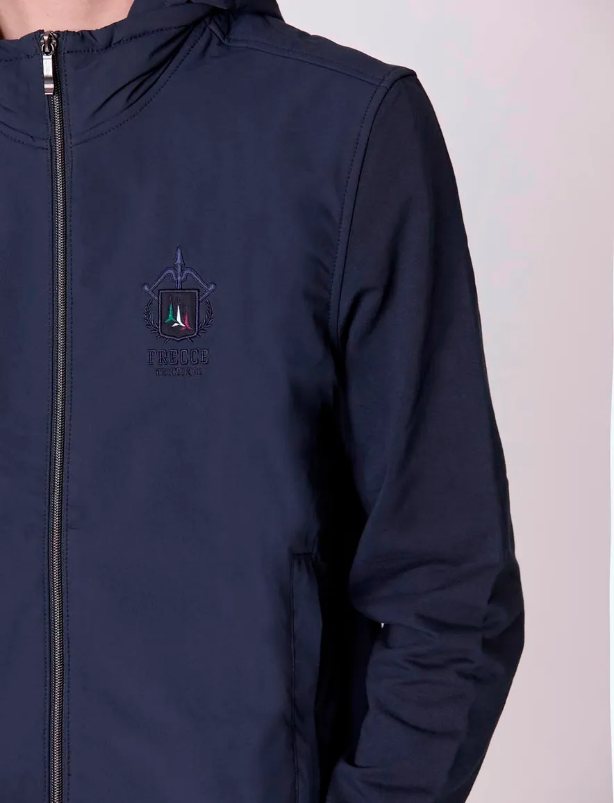 Aeronautica Militare outdoorvest effen donkerblauw slim fit