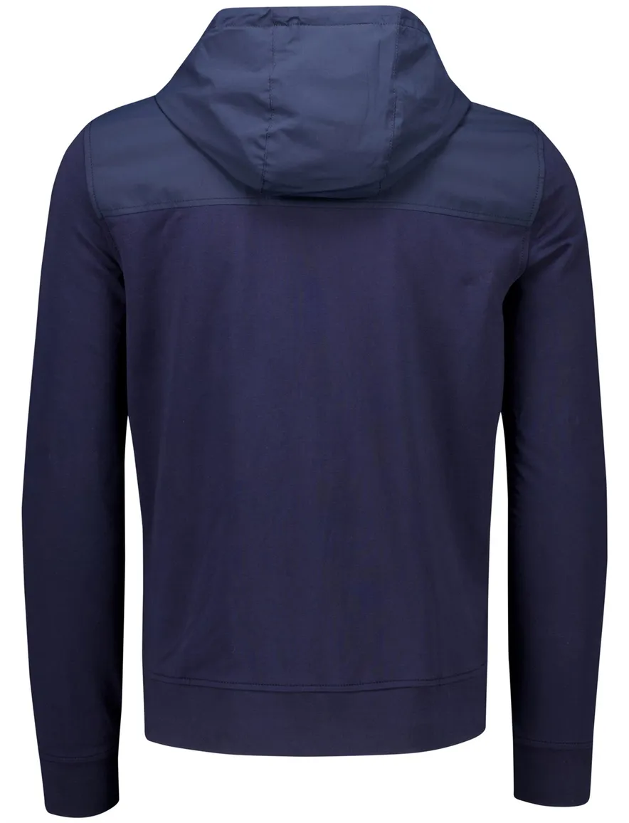 Aeronautica Militare outdoorvest effen donkerblauw slim fit