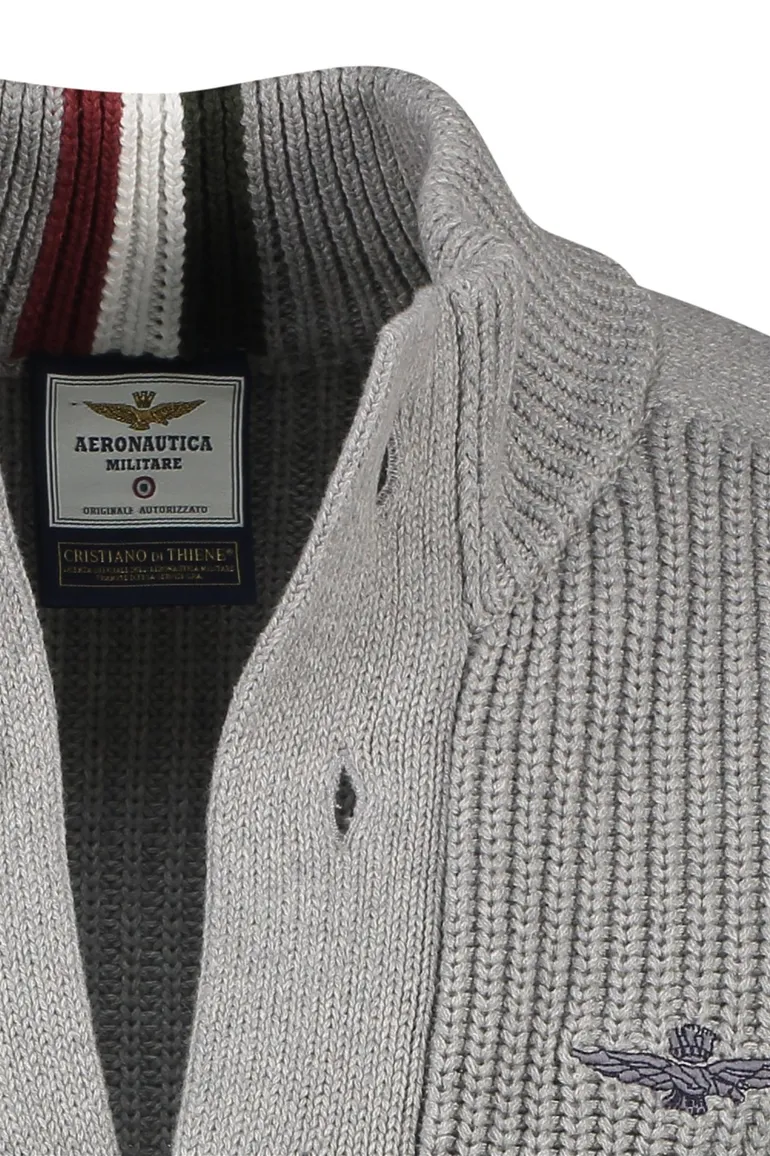 Aeronautica Militare vest grijs knopen effen