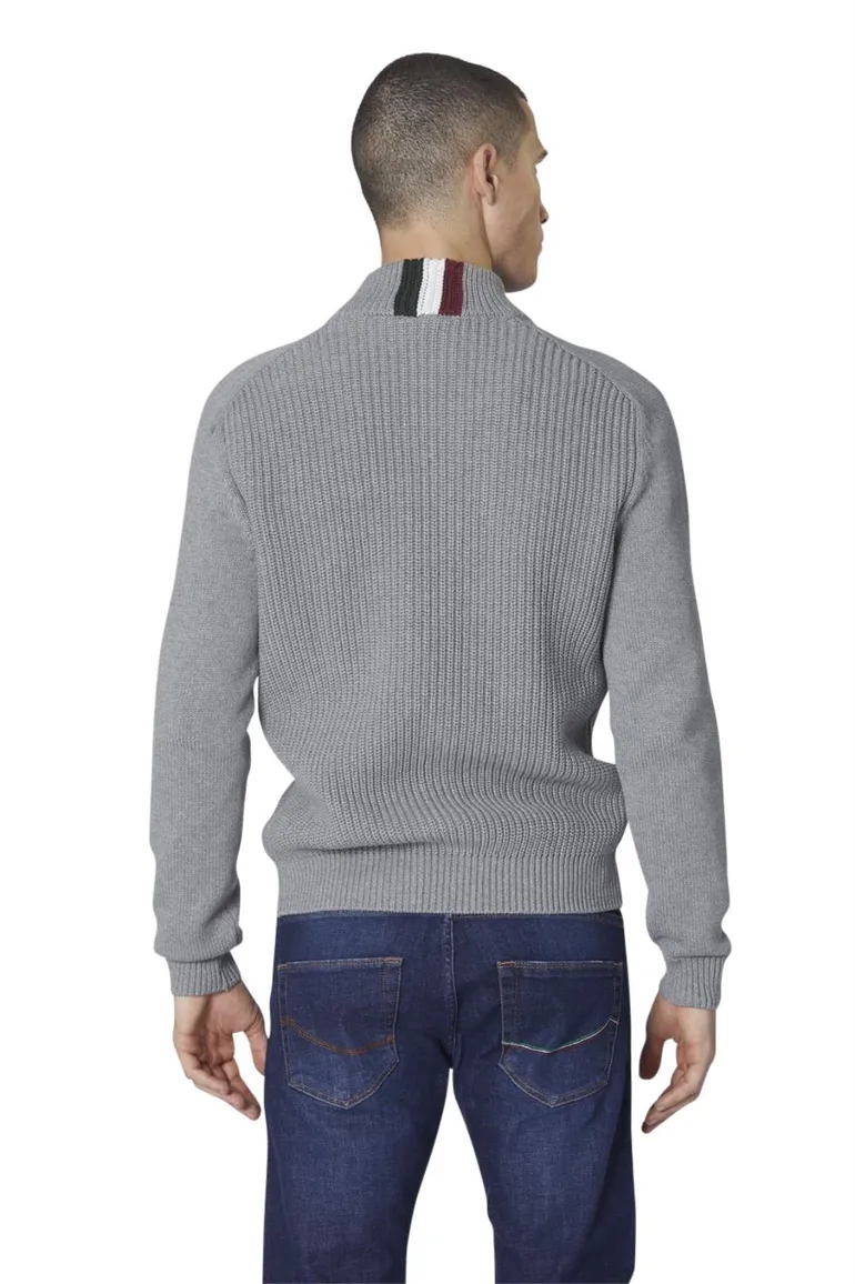 vest Aeronautica Militare grijs effen katoen knopen