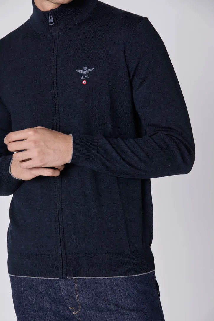 Aeronautica Militare vest donkerblauw slim fit