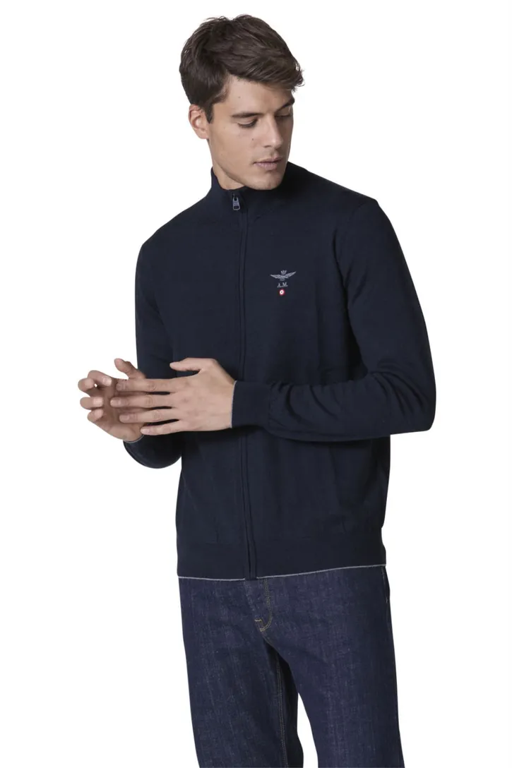 Aeronautica Militare vest donkerblauw slim fit