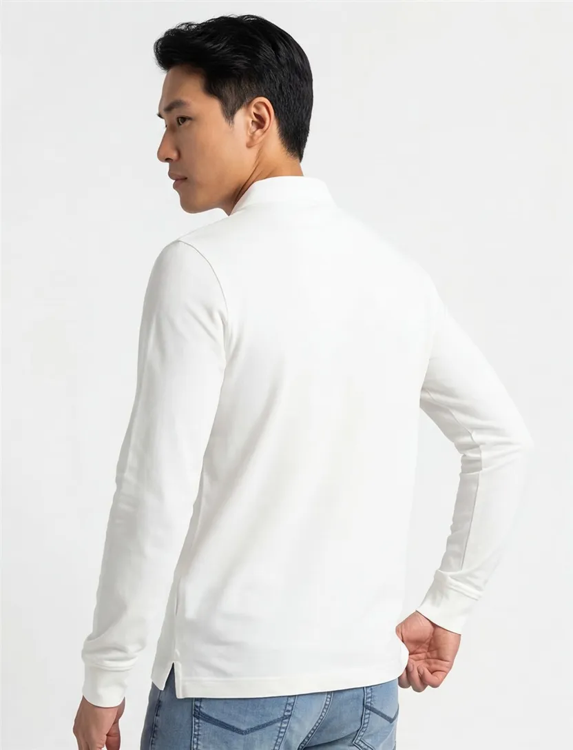 katoenen Gant polo effen wit normale fit