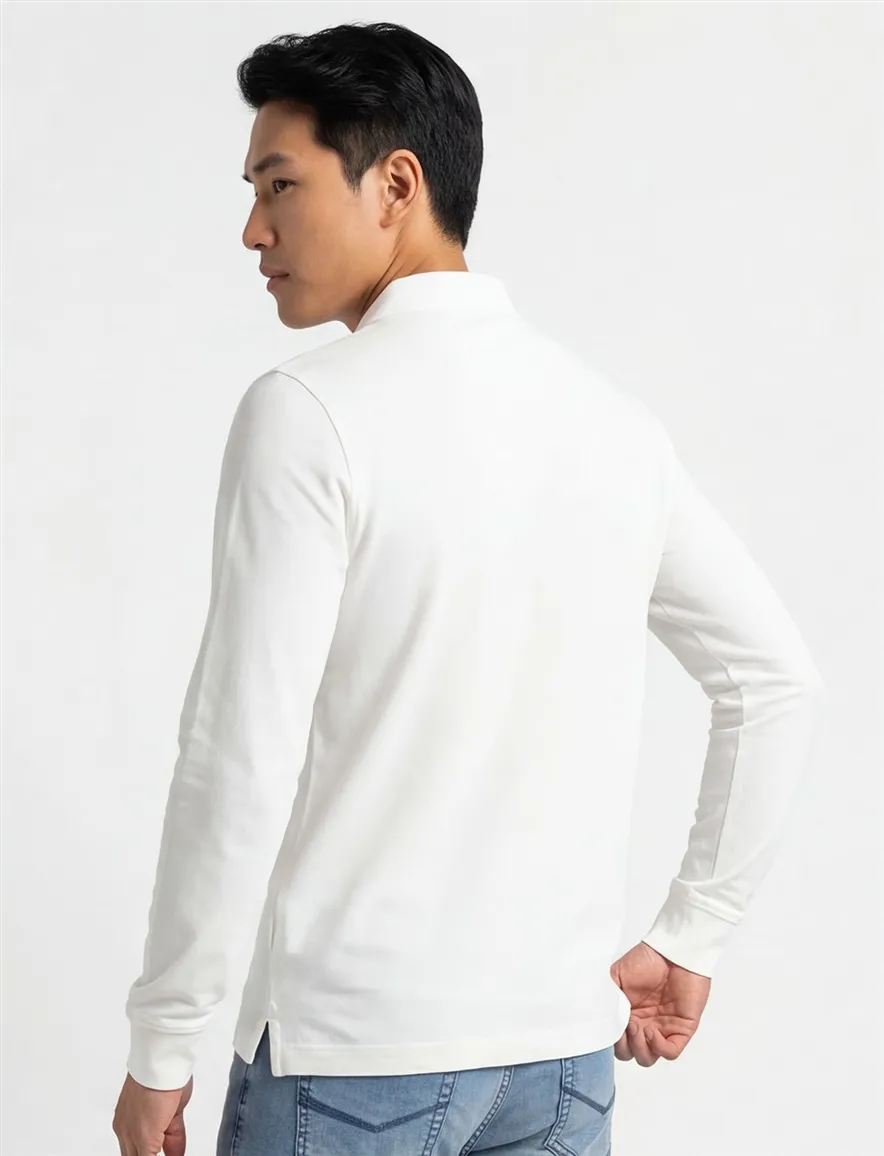 polo Gant wit effen katoen normale fit